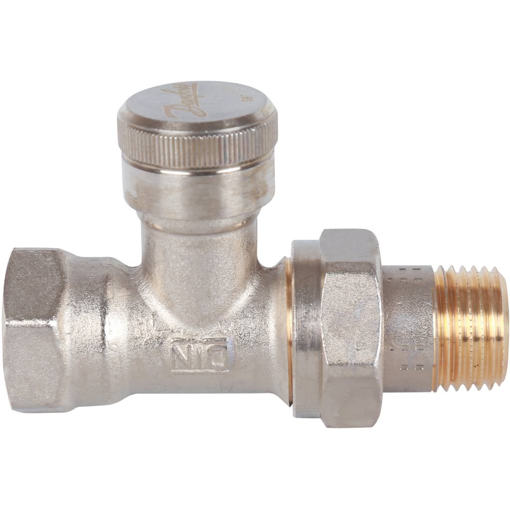 Клапан запорный Danfoss прямой никелированный RLV-15, 003L0144