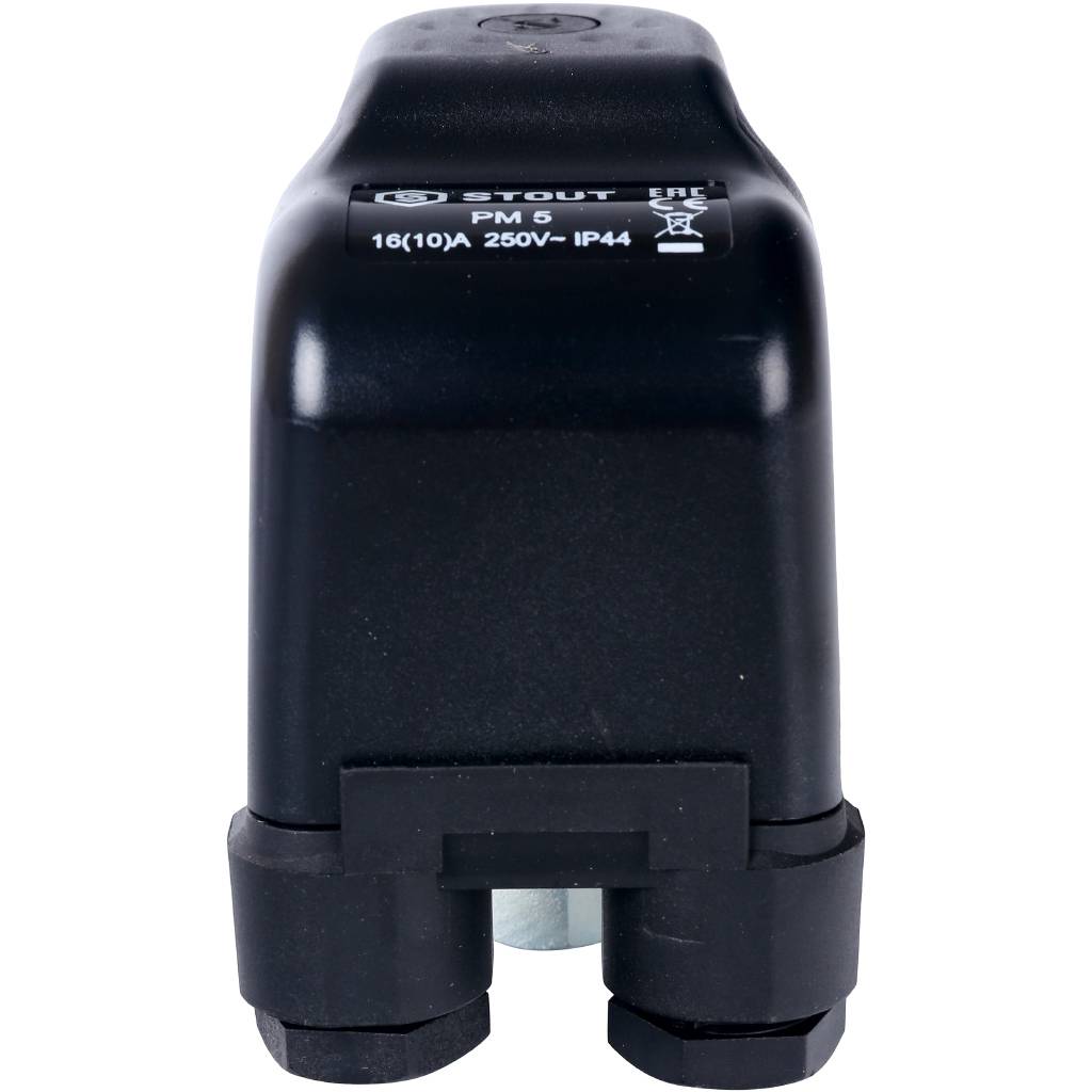 Реле давления для водоснабжения STOUT PM5G, 1-5 бар,1/4 ,с накидной гайкой