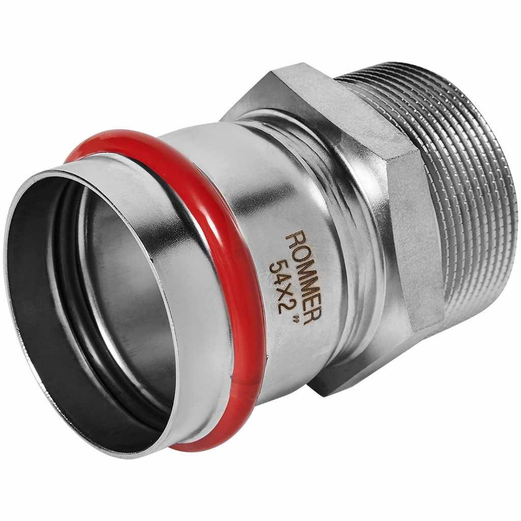 Переходник ROMMER ВПр-НР, 54х2, из нержавеющей стали прессовой, RSS-1021-000542