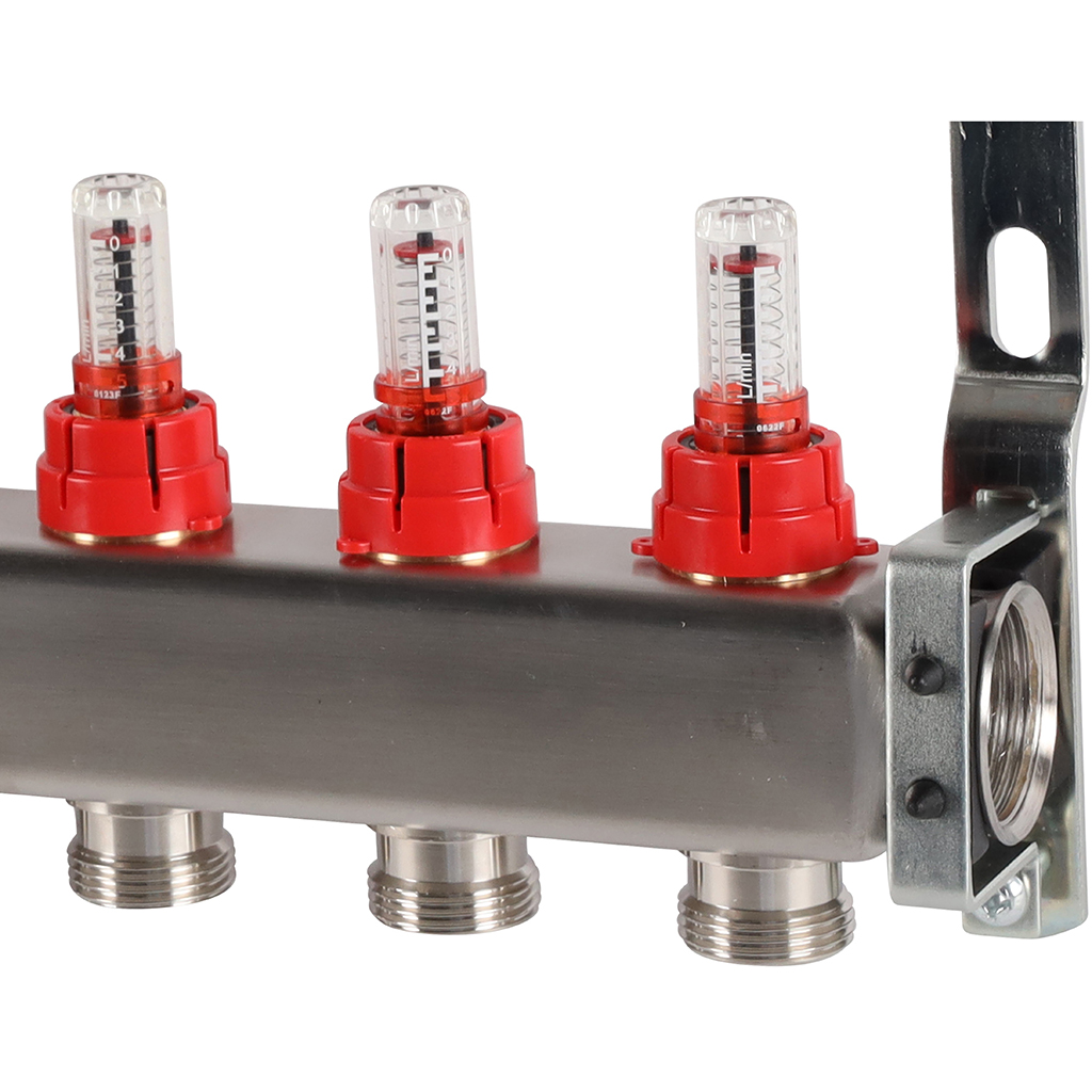 Коллектор из нержавеющей стали с расходомерами ROMMER 7 выходов