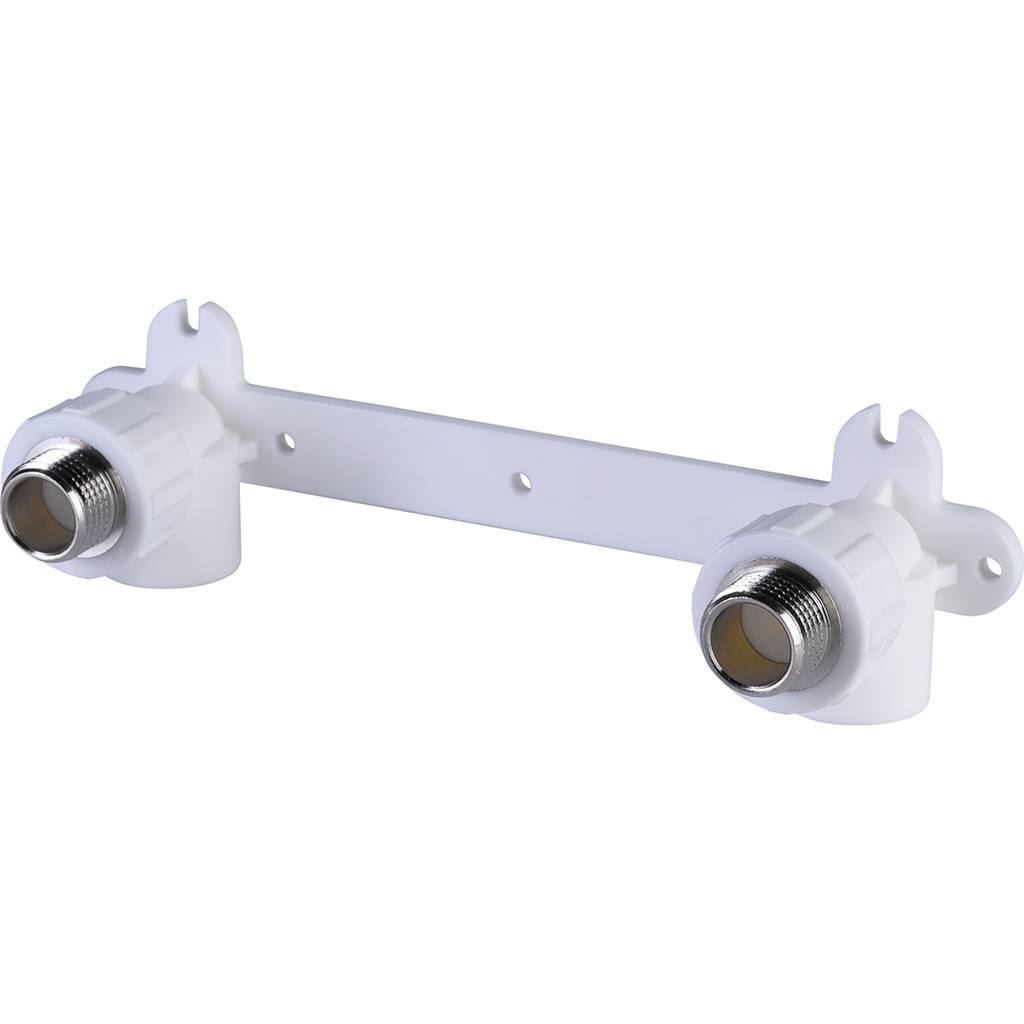 Настенный комплект Политэк 25х1/2 с наружной резьбой для смесителя для полипропиленовых труб под сварку (цвет белый), 9600102512