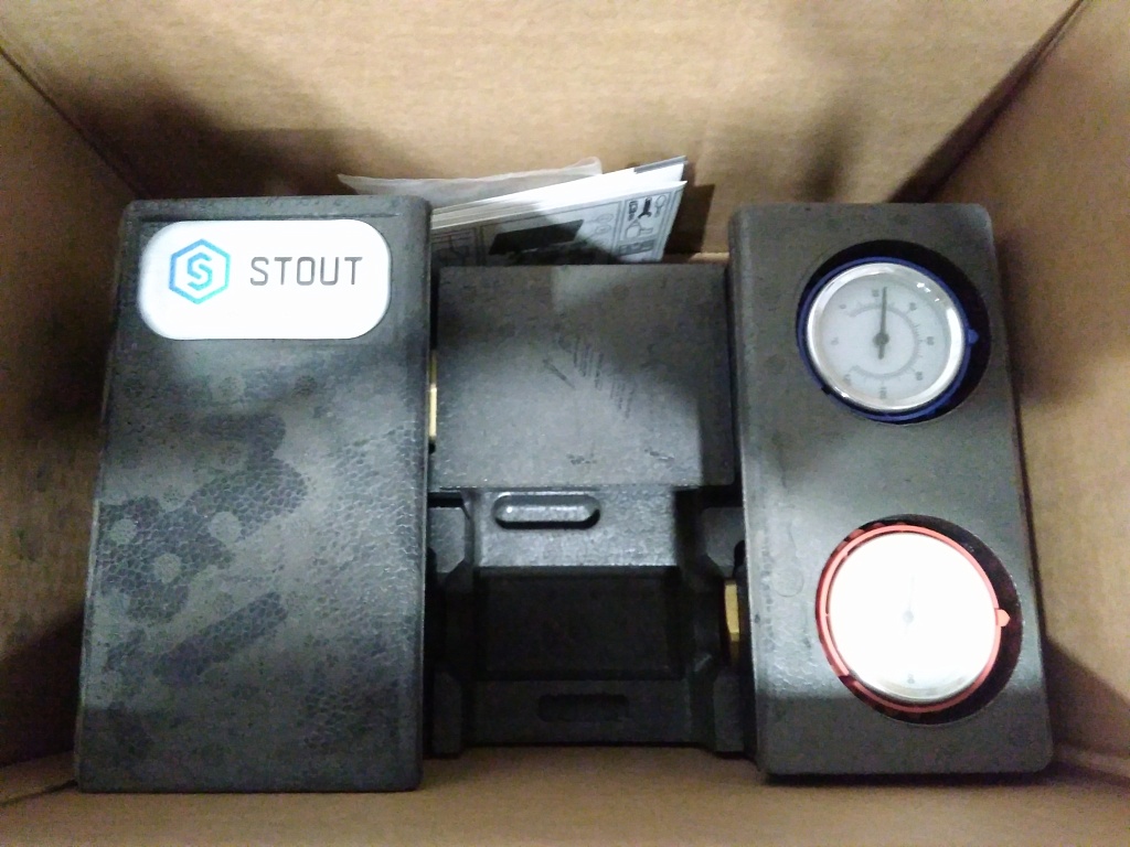 Уцененный товар (Отсутствует смесительный клапан): Насосная группа STOUT SDG-0002 с термостатическим смесительным клапаном 3/4 без насоса, SDG-0002-002001