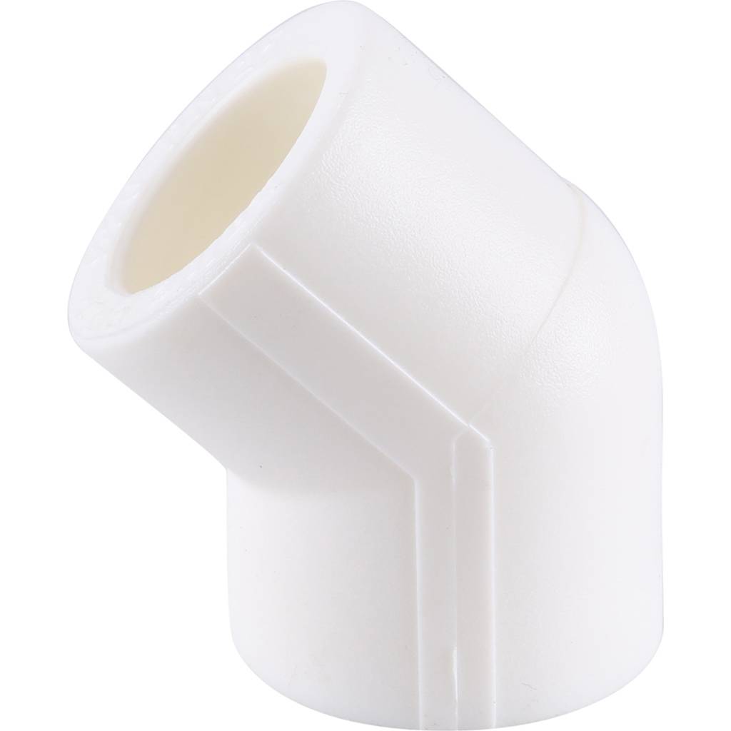 Угольник 45* Kalde d=20 для полипропиленовых труб под сварку (цвет белый), 3212-elb-200045