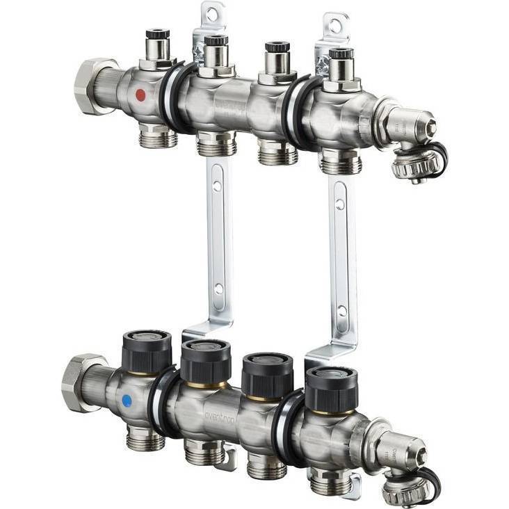 Группа коллекторная Oventrop Multidis SF со встроенными регулирующими вставками на 12 контура