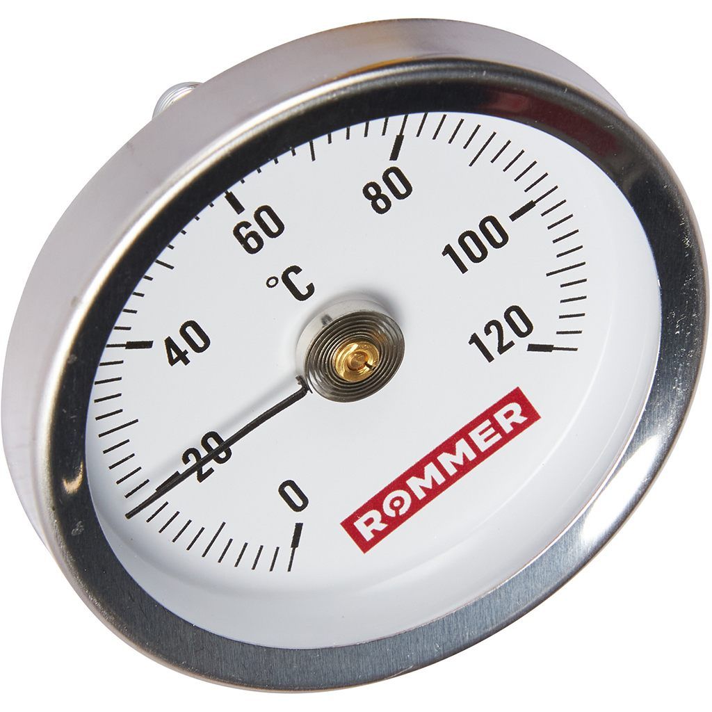 Термометр биметаллический накладной ROMMER 63 мм 120 градусов с пружиной