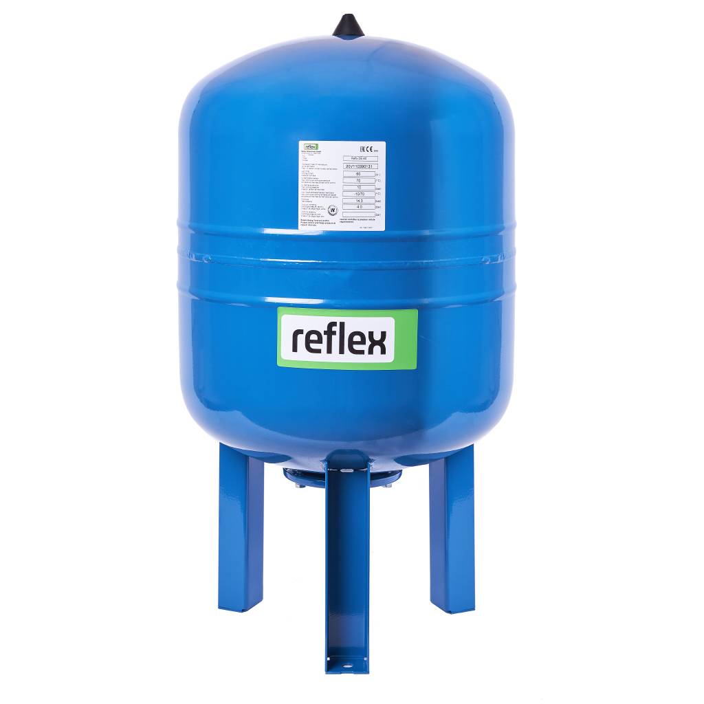 Расширительный бак Reflex DE 60 для водоснабжения вертикальный (цвет синий), 7306400
