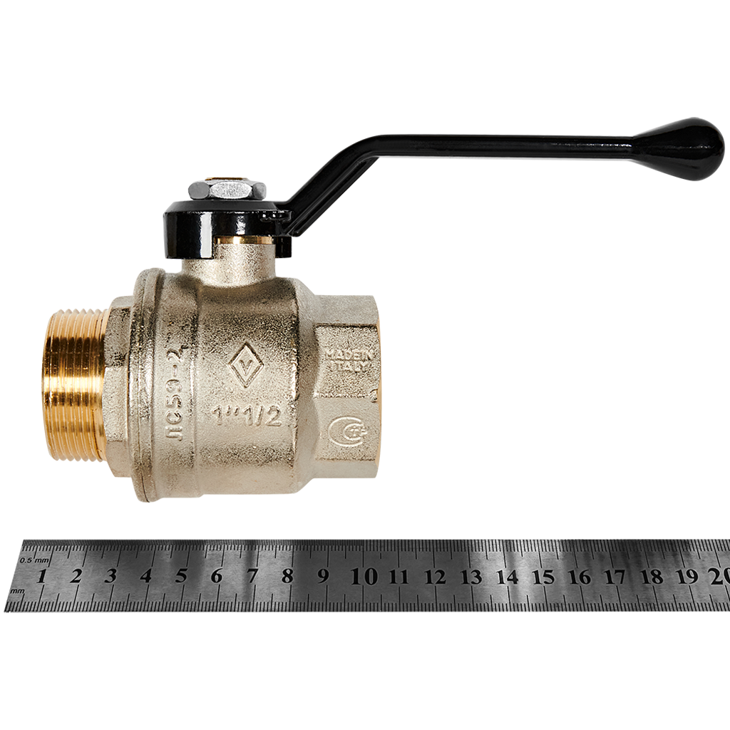 Кран шаровой BUGATTI Oregon (ручка-рычаг алюминий) внут-нар резьба 1 1/2