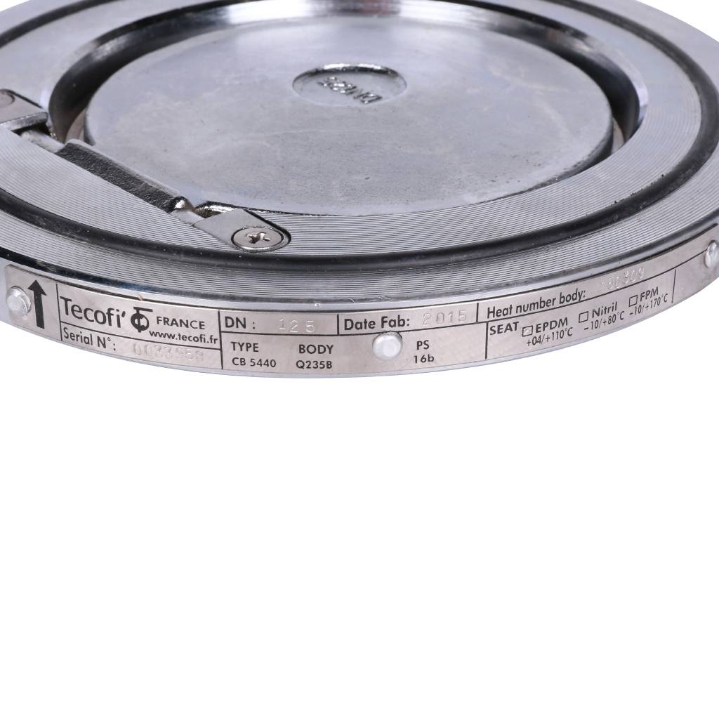 Клапан обратный Tecofi Ду125 Ру16 1/ств стальной межфланцевый стальной, CB5440-0125