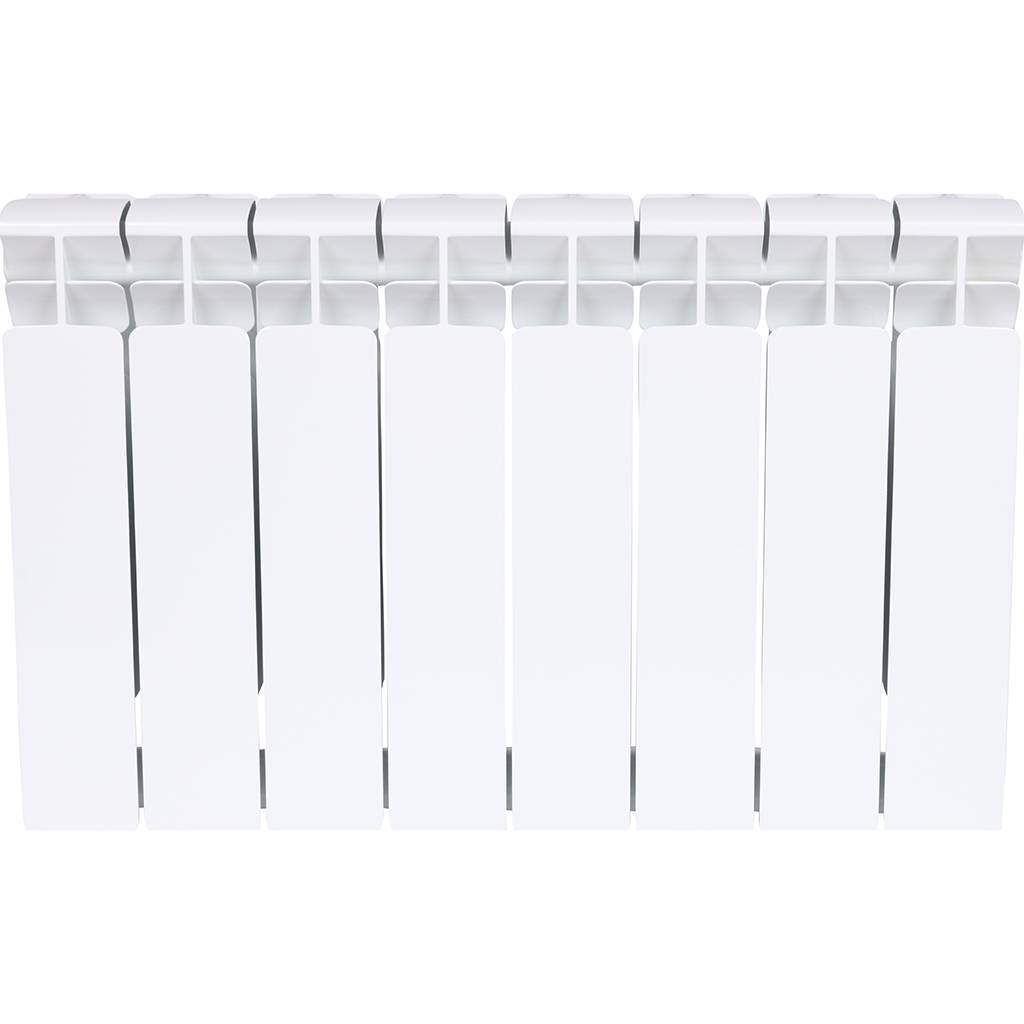 Радиатор биметаллический RIFAR BASE 350 8 секций боковое подключение (белый RAL 9016), 1RB35-8