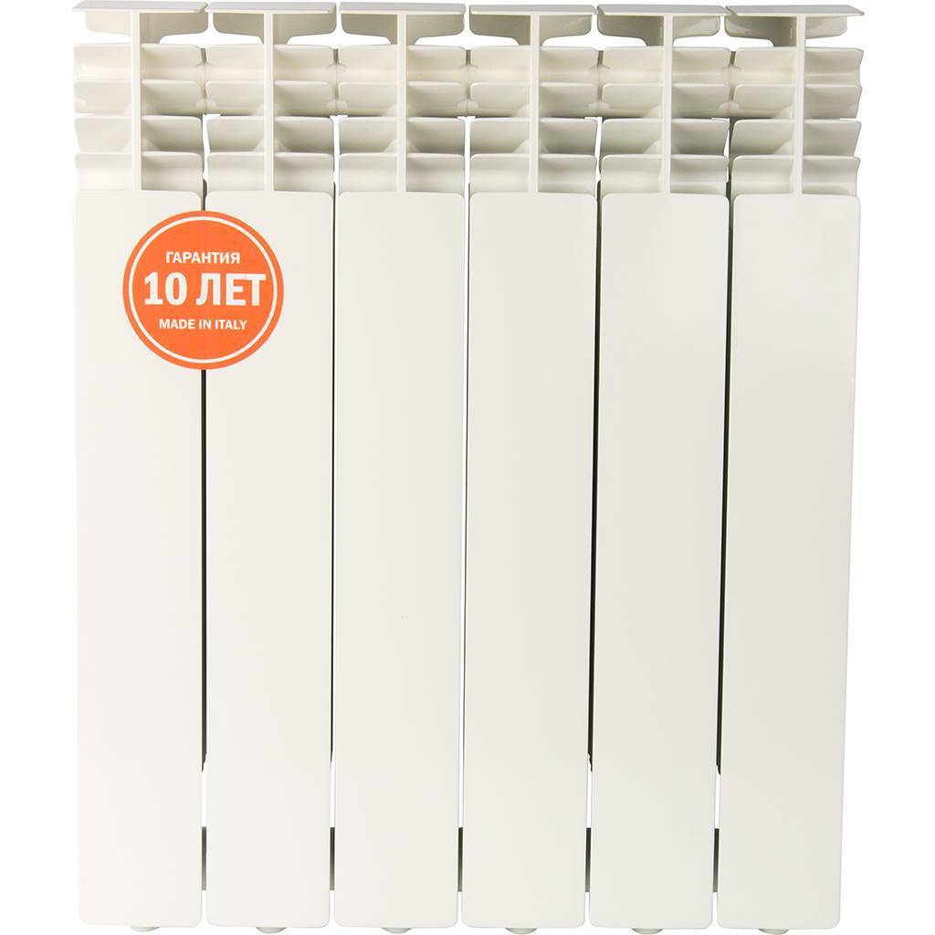 Радиатор алюминиевый Global GL- 500 6 секций боковое подключение (белый RAL 9010), 1790