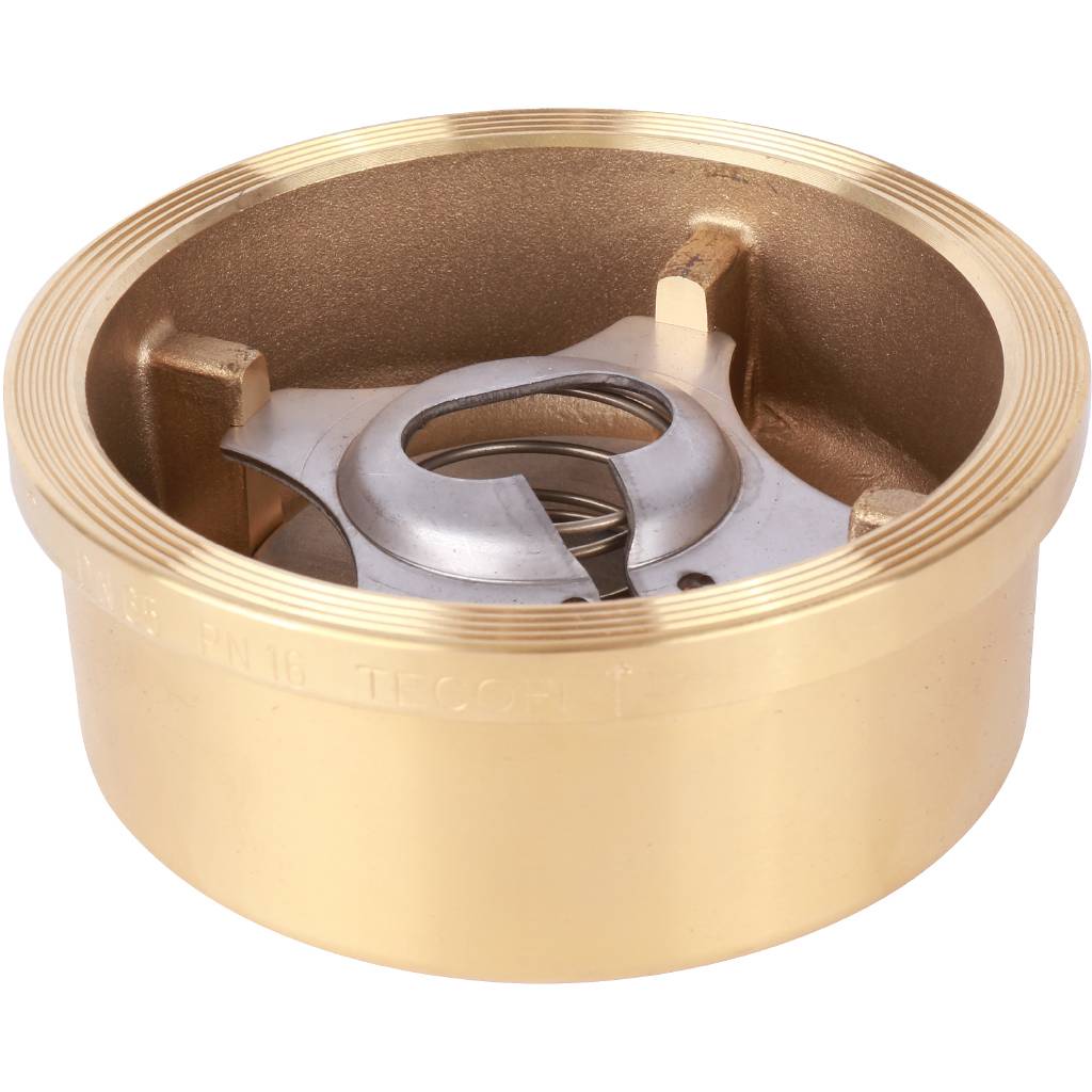 Клапан обратный осевой Tecofi Ду65 Ру16 межфланцевый из латуни, CA7441-0065