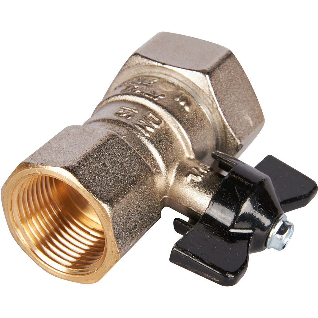 Кран шаровой STOUT 3/4x1 с накидной гайкой, ВР/накидная гайка, ручка бабочка, SVB-0009-002025