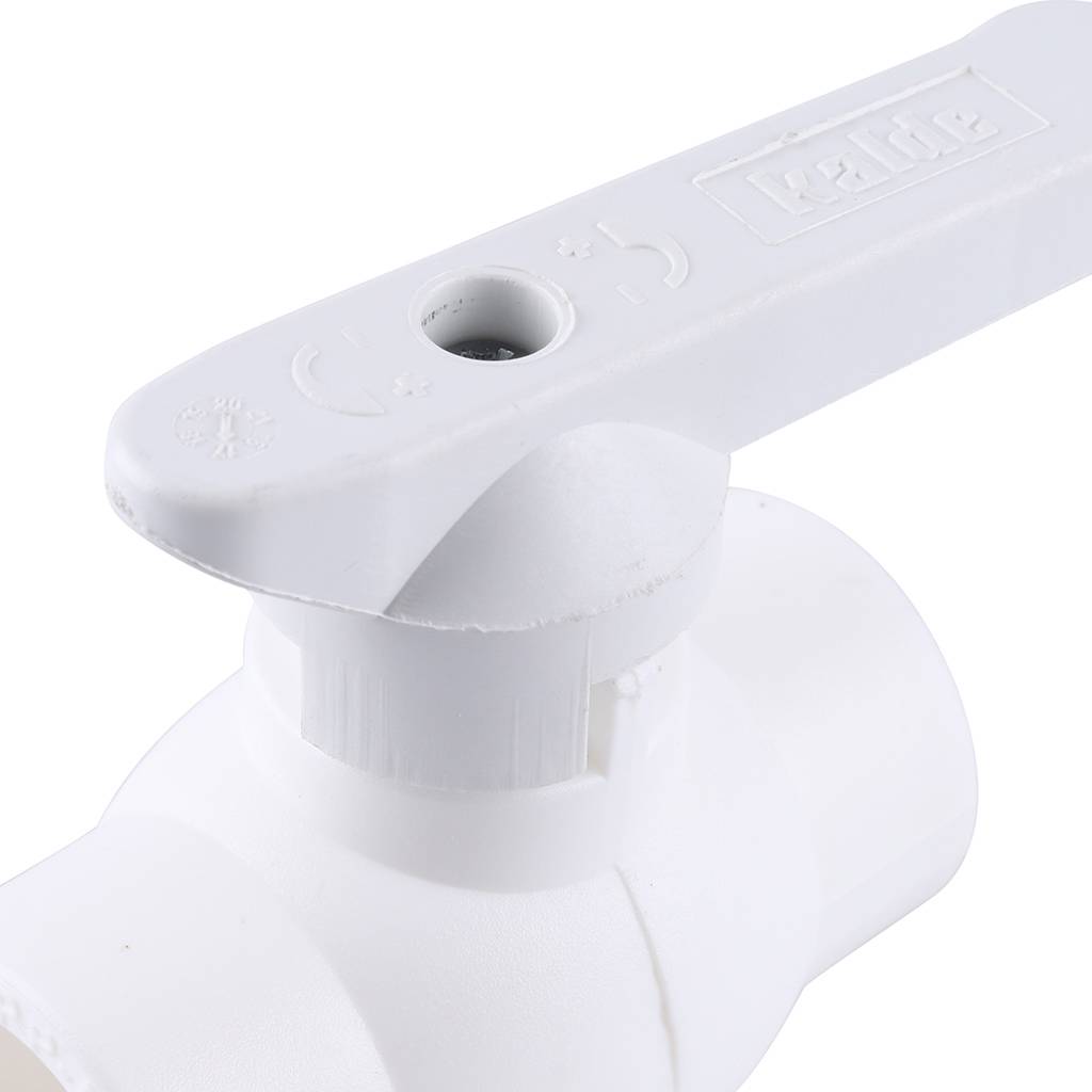 Кран шаровой Kalde d=25 для полипропиленовых труб под штукатурку (цвет белый), 3242-vlb-250002