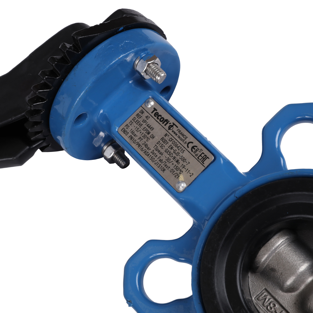 *VPI4449-02EP0040 Tecofi Затвор дисков.поворотный, корпус ковкий чугун, диск нж сталь VPI4449 Ду40 Ру16 EP, VPI4449-02EP0040
