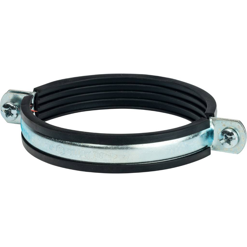 Комплект STOUT хомут+шпилька шуруп +дюбель пластиковый 4 (107-116)