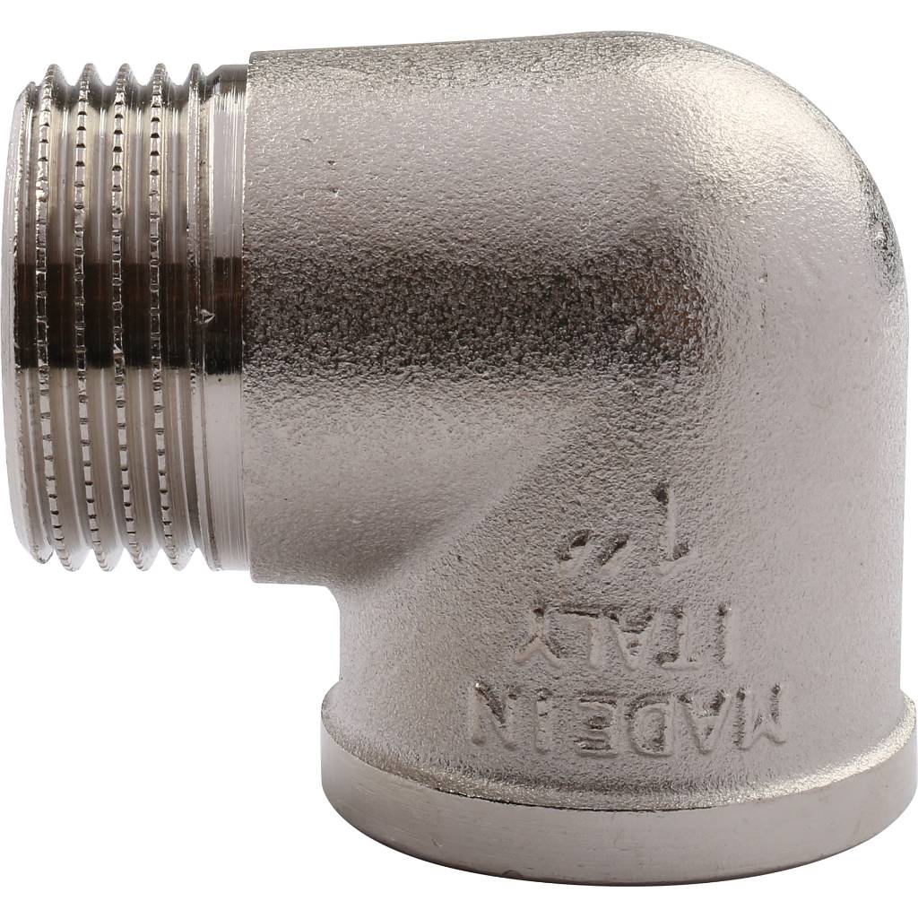 Угольник TIEMME НВ никелированный 1х1 для стальных труб резьбовой, 1500137