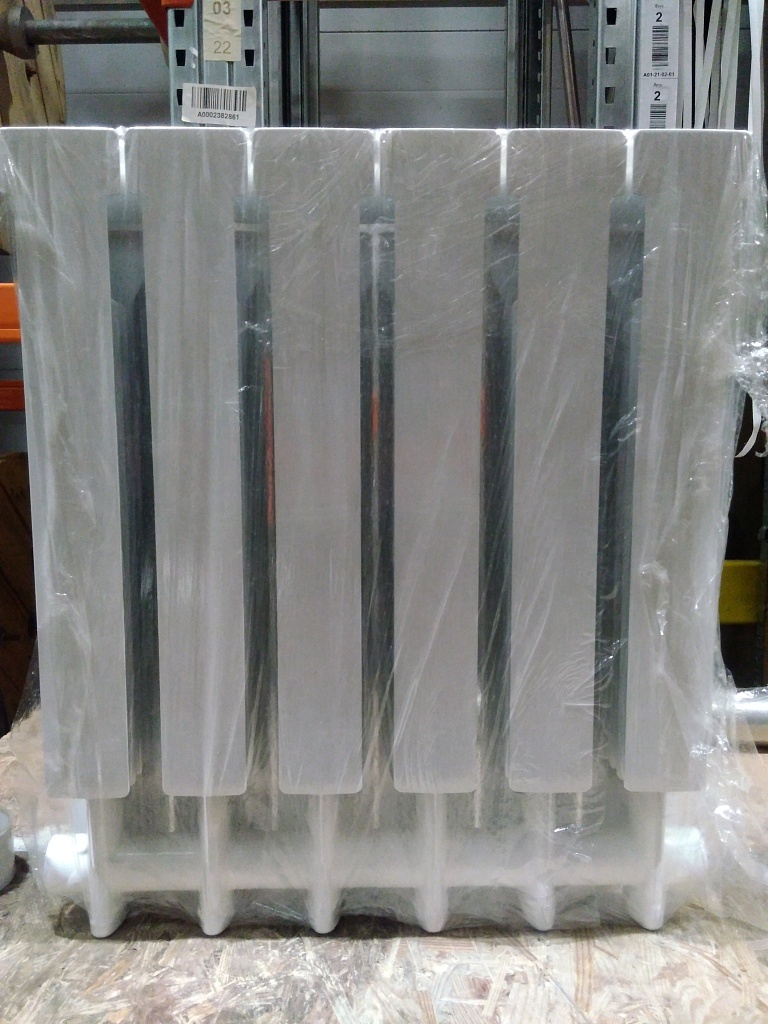 Уцененный товар (с экспозиции, отсутствует упаковка): Радиатор алюминиевый STOUT ALPHA 500 6 секций боковое подключение (белый RAL 9016), SRA-2310-050006