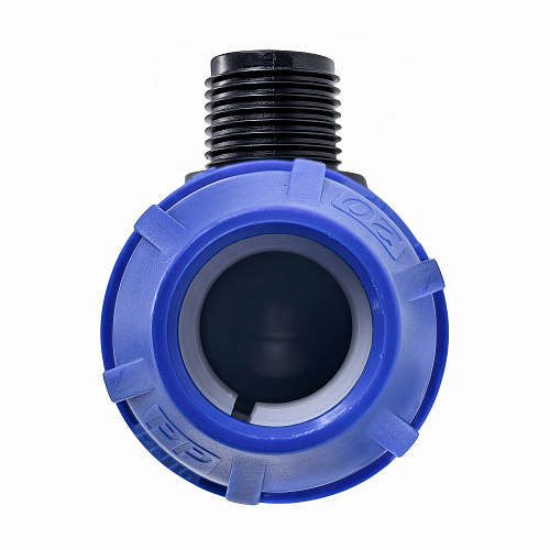 Отвод компрессионный, полипропилен наружная резьба 20х 1/2, для полиэтиленовых труб, РТП