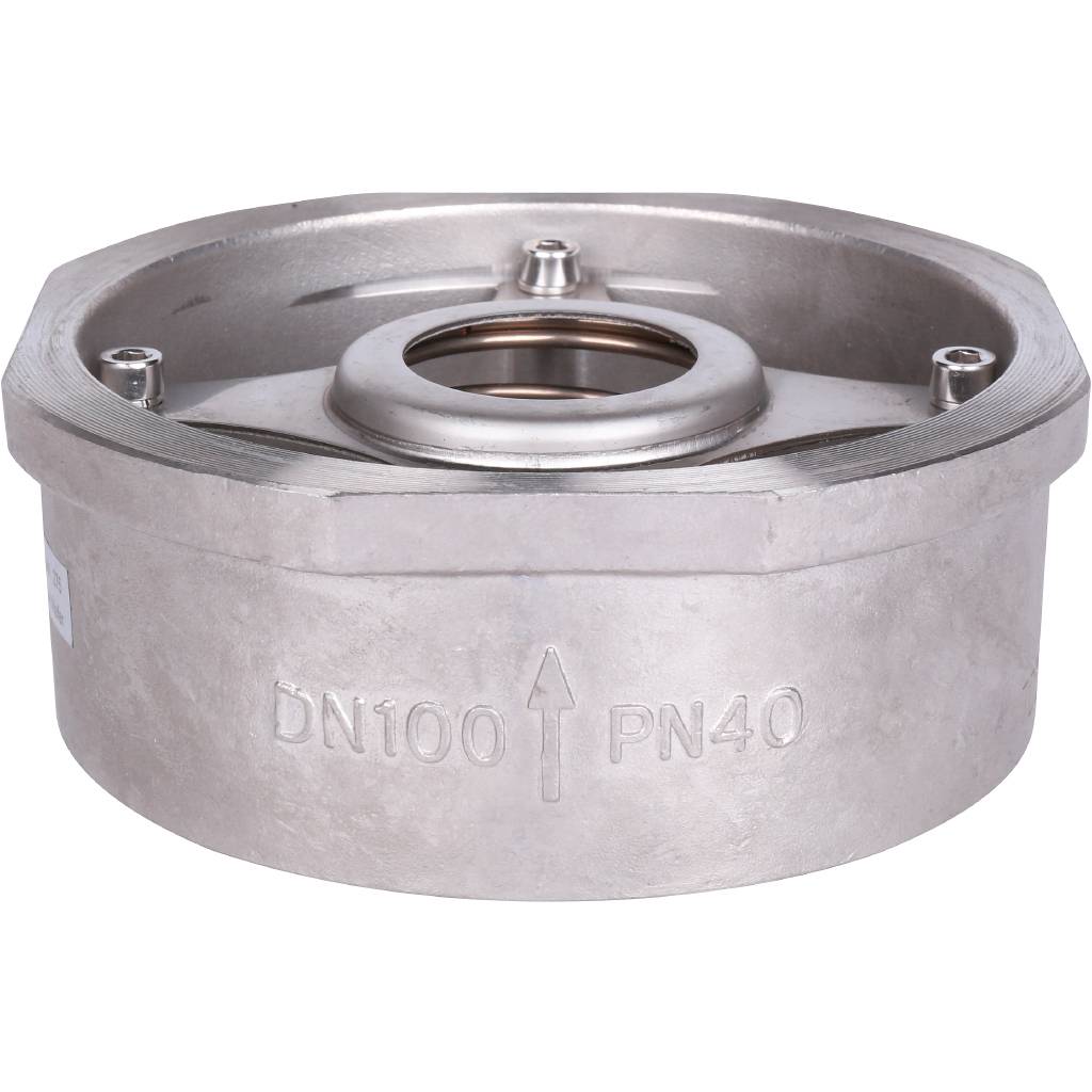 Клапан обратный пружинный ZETKAMA 275I Ду100 Ру40 межфланцевый из нерж. стали, 275I100E51