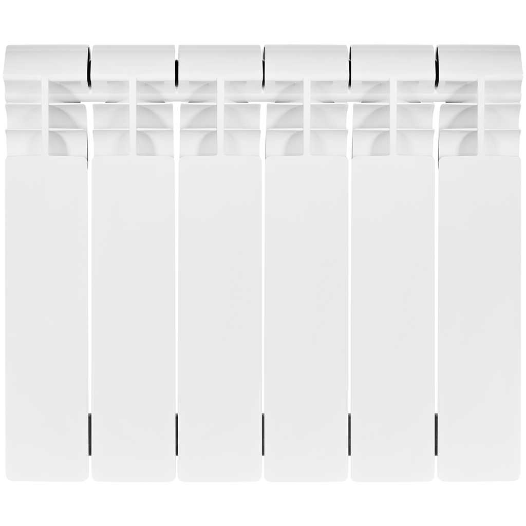 Радиатор биметаллический STOUT VEGA 350 6 секций боковое подключение (белый RAL 9016), SRB-1310-035006