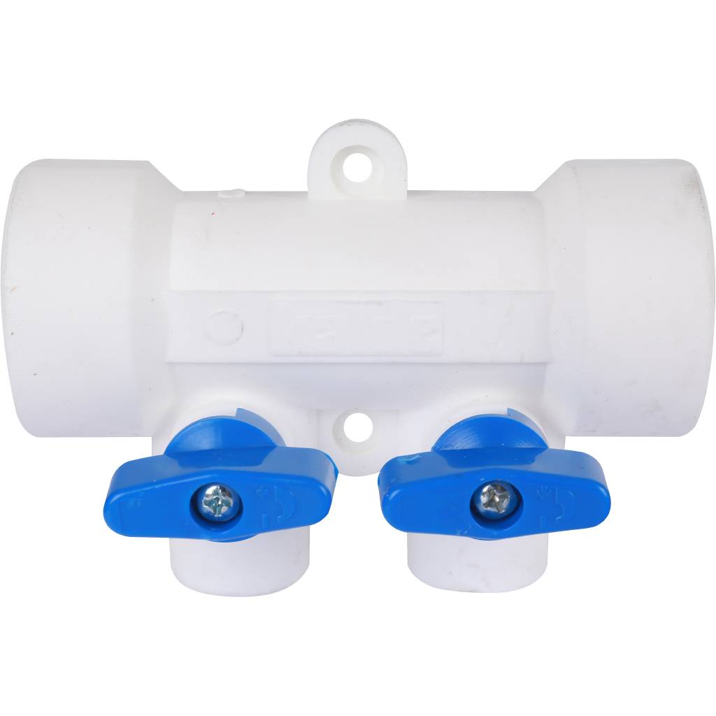 Коллектор с воздухоотводчиком и запорными кранами Kalde (2 выхода)