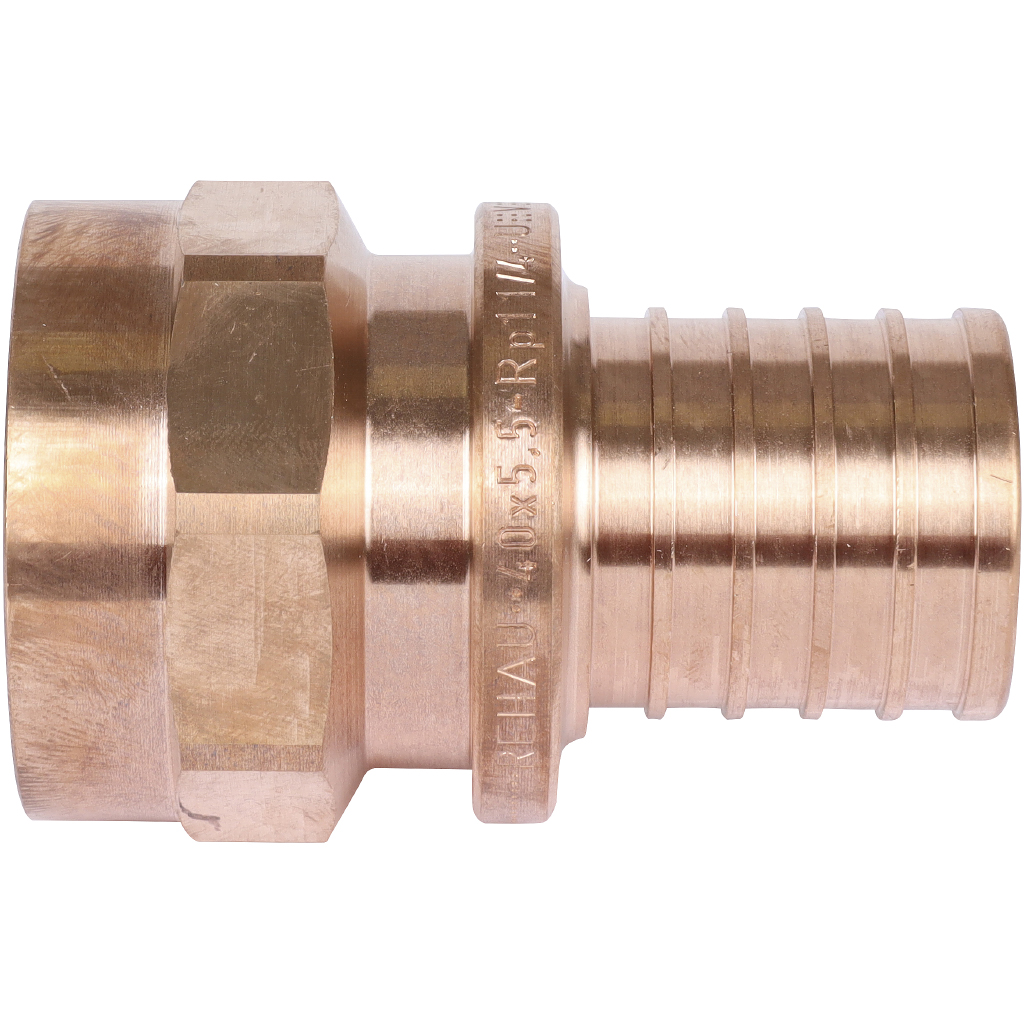 *Переходник РЕХАУ RAUTITAN с внутренней резьбой 40-Rр 1 1/4 RX+ для труб из сшитого полиэтилена аксиальный, 14563341001