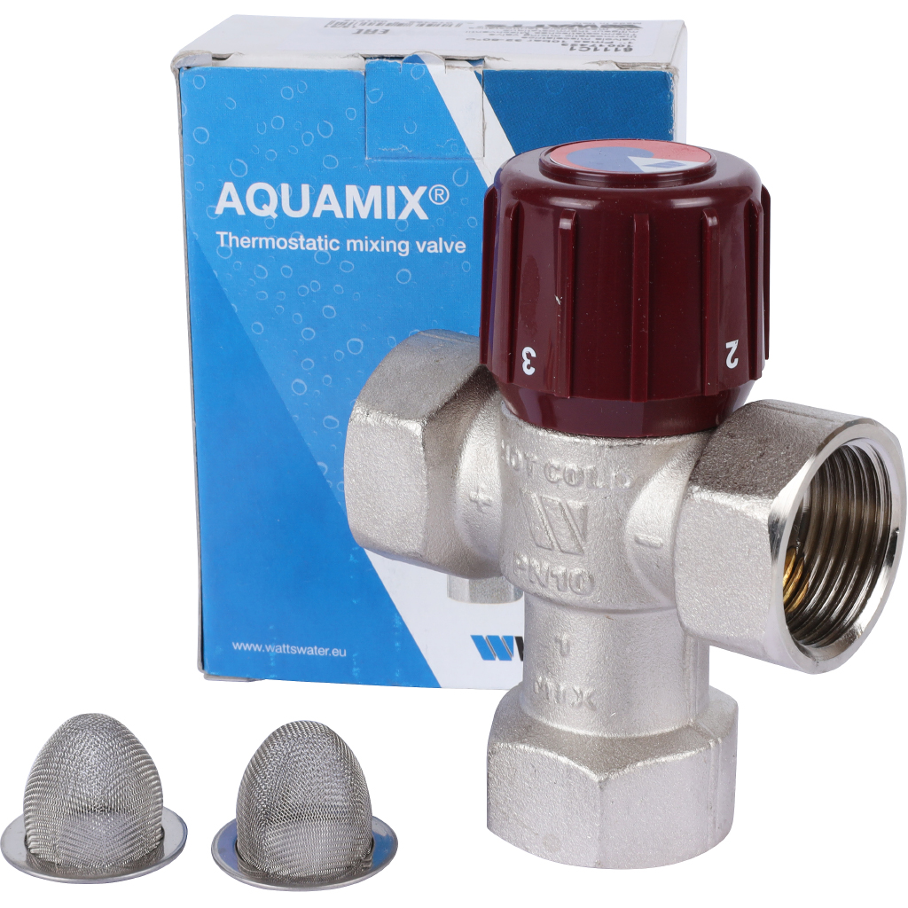 Терморегулирующий подмешивающий клапан Watts AM6111C1 1 AQUAMIX 32-50C 1 IG