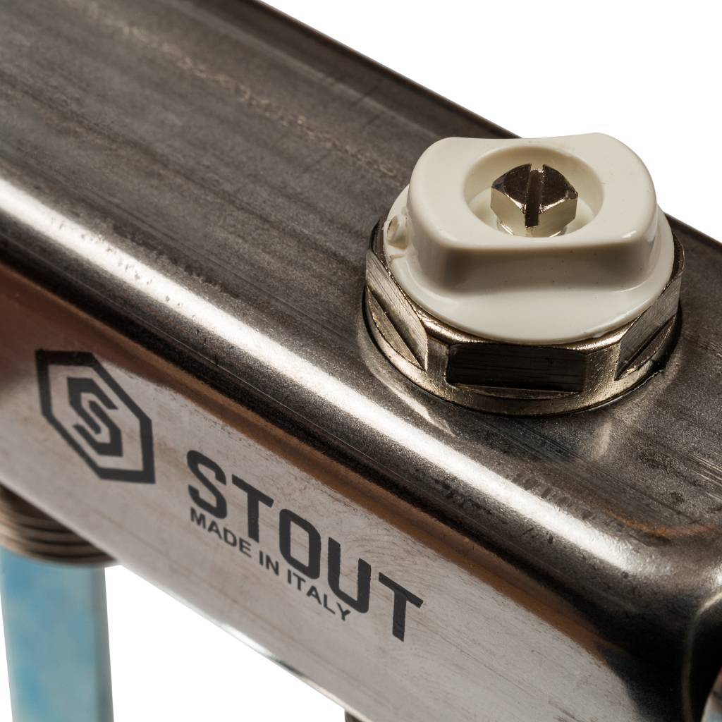 Коллектор из нержавеющей стали для радиаторной разводки STOUT 2 выхода, SMS 0923 000002