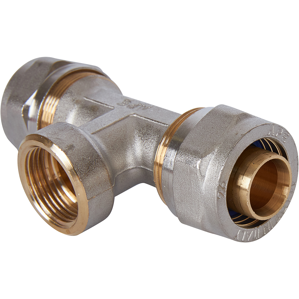 Тройник-переходник STOUT с внутренней резьбой 3/4 х26 для металлопластиковых труб винтовой, SFS-0012-003426