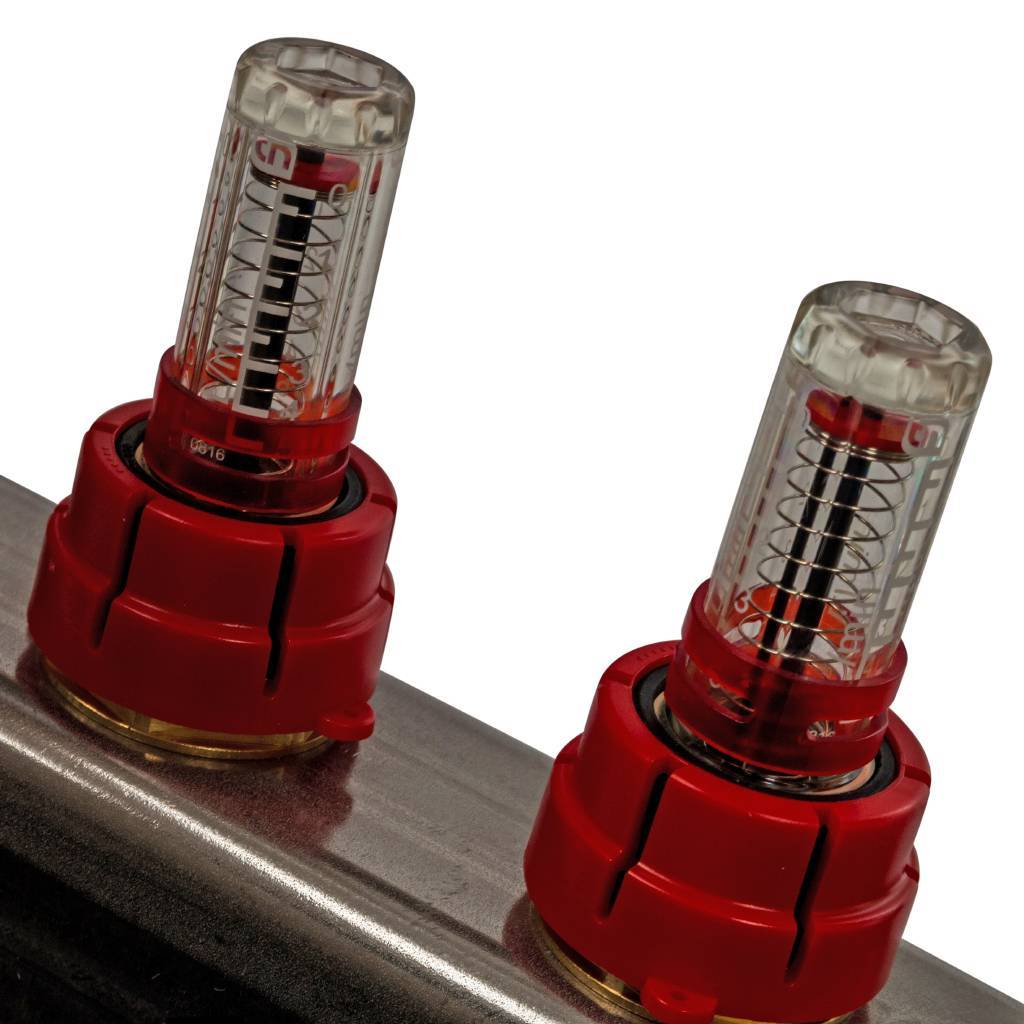 Коллектор из нержавеющей стали STOUT в сборе с расходомерами 3 вых.