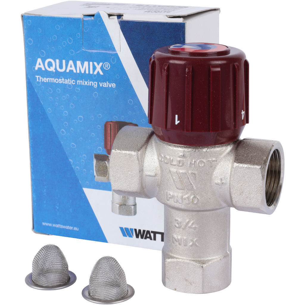 Термостатический смесительный клапан Watts AM6110C34 3/4 AQUAMIX 32-50C