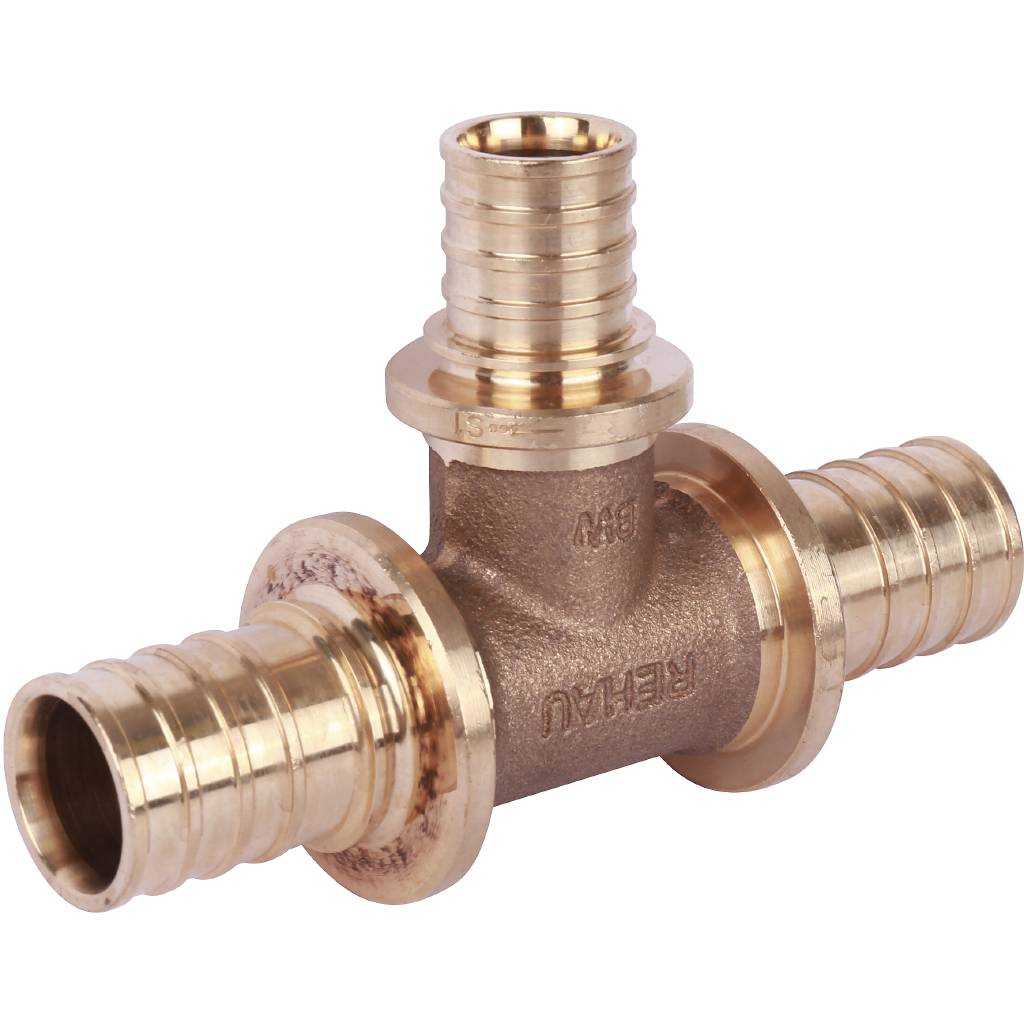 Тройник РЕХАУ RAUTITAN PLATINUM с уменьшенным боковым проходом 25-20-25 RX для труб из сшитого полиэтилена аксиальный