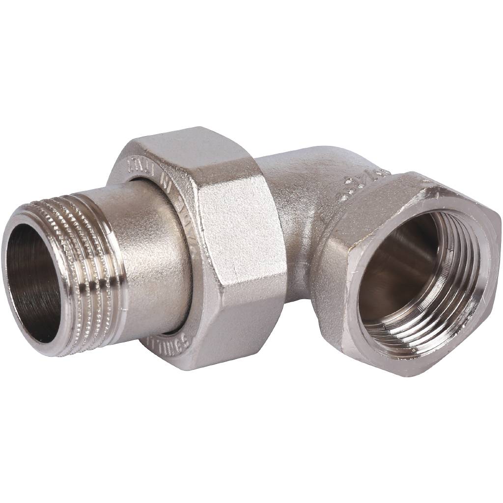 Разъемное угловое соединение STOUT американка ВН 3/4 уплотнение под гайкой o-ring кольцо, никелированное, SFT-0057-000034