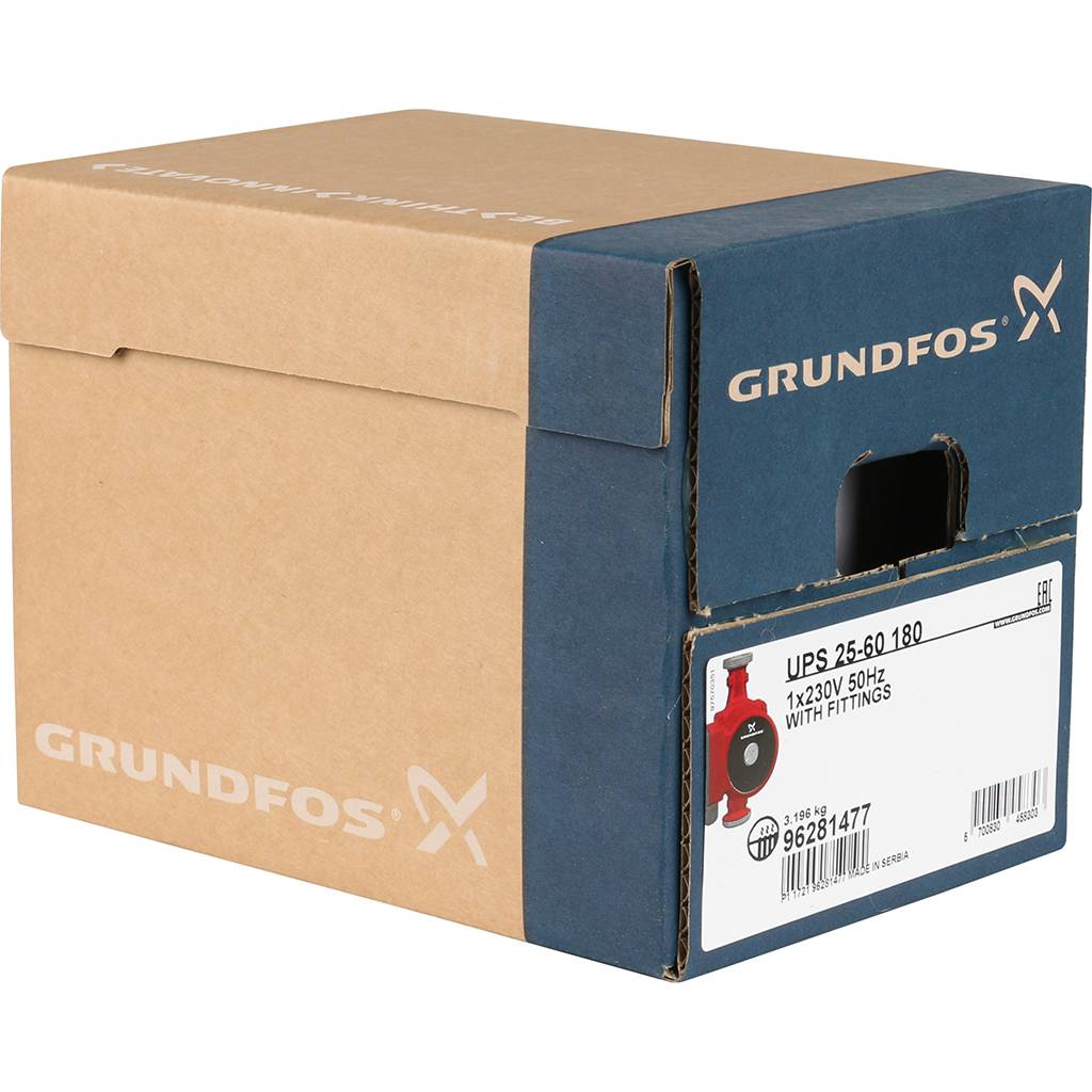 Насос циркуляционный/ бытовой Grundfos UPS 25-60 1х230 В, 96281477