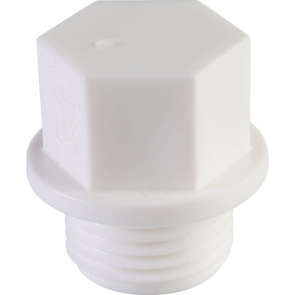 Заглушка Политэк d=20 с резьбой 1/2 для полипропиленовых труб под сварку (цвет белый), 9000012012