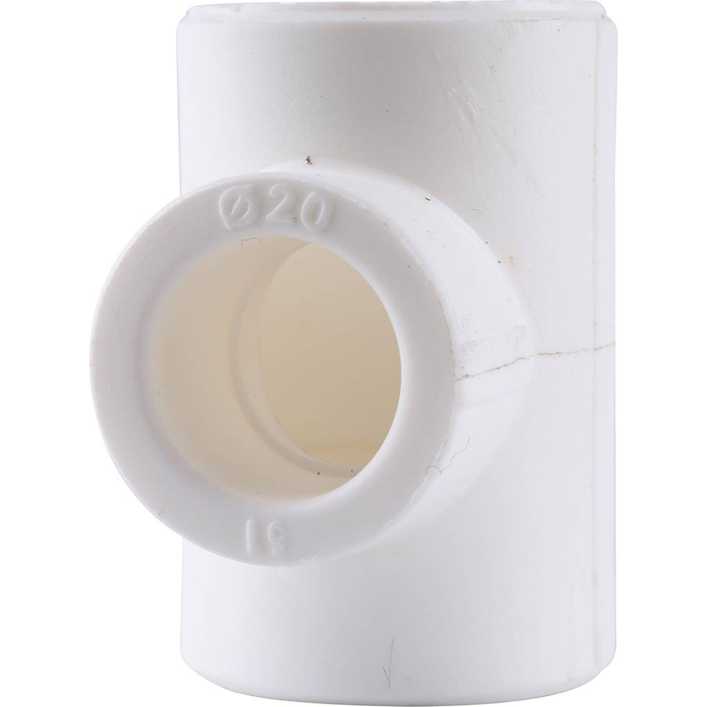 Тройник переходной Kalde 25х20х25 для полипропиленовых труб под сварку (цвет белый)