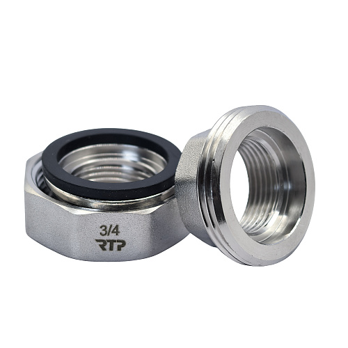 Американка прямая, латунь, внутренняя/внутренняя резьба  3/4, еврослот, никель, RTP