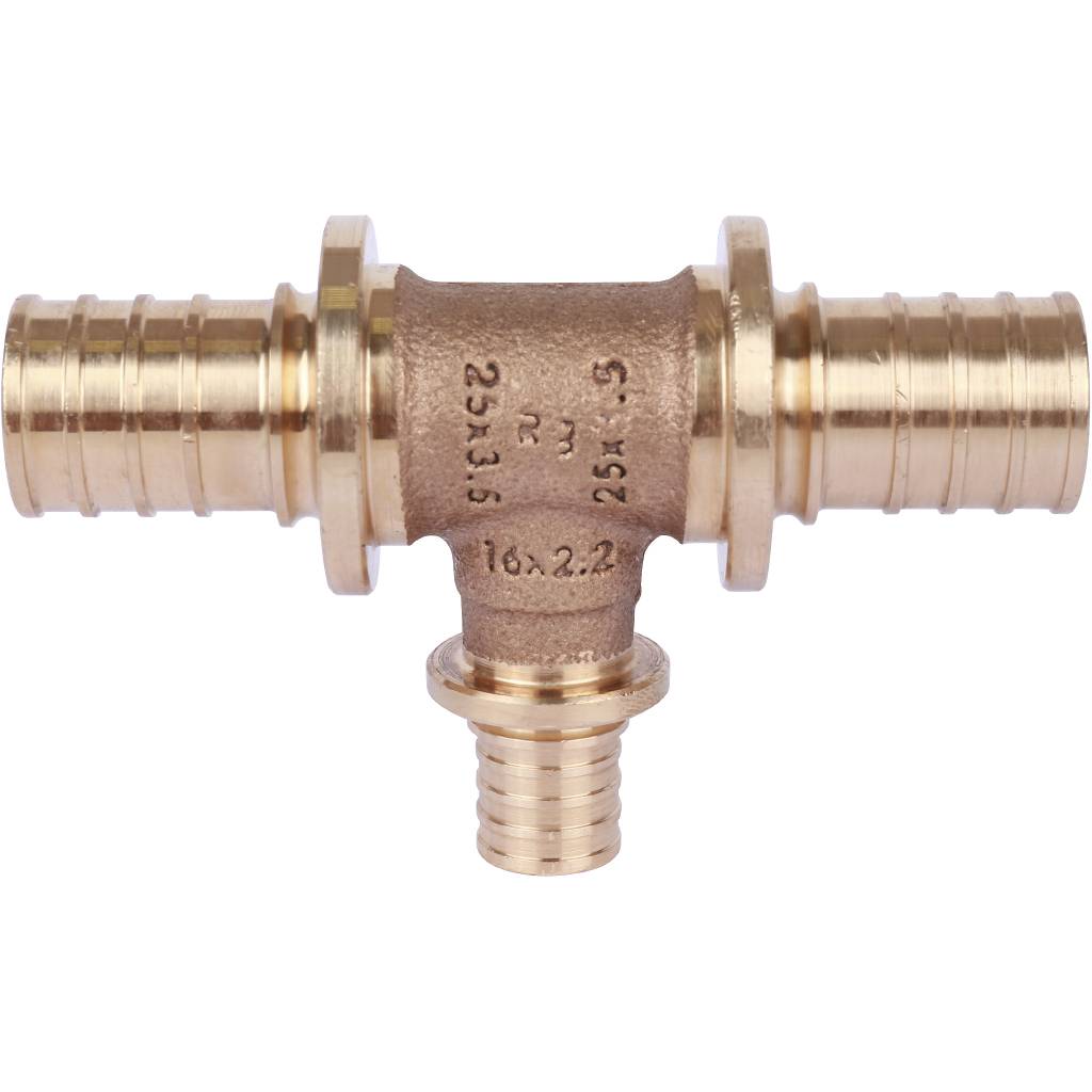 Тройник РЕХАУ RAUTITAN PLATINUM с уменьшенным боковым проходом 25-16-25 RX для труб из сшитого полиэтилена аксиальный