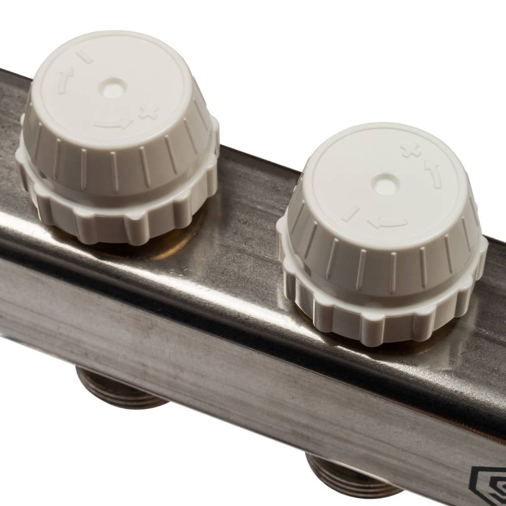 Коллектор из нержавеющей стали с расходомерами STOUT 4 выхода