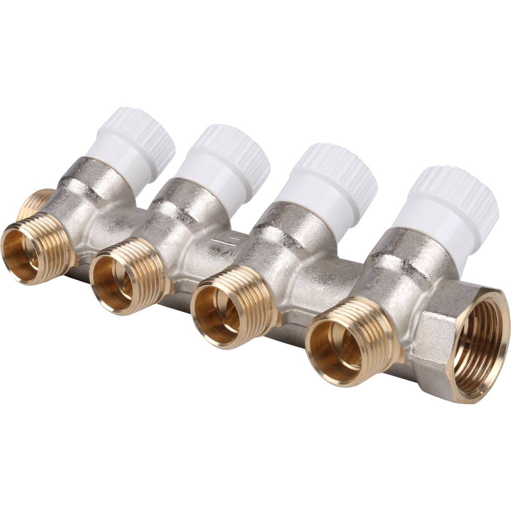 Коллектор распределительный STOUT 3/4 , 4 отвода 1/2