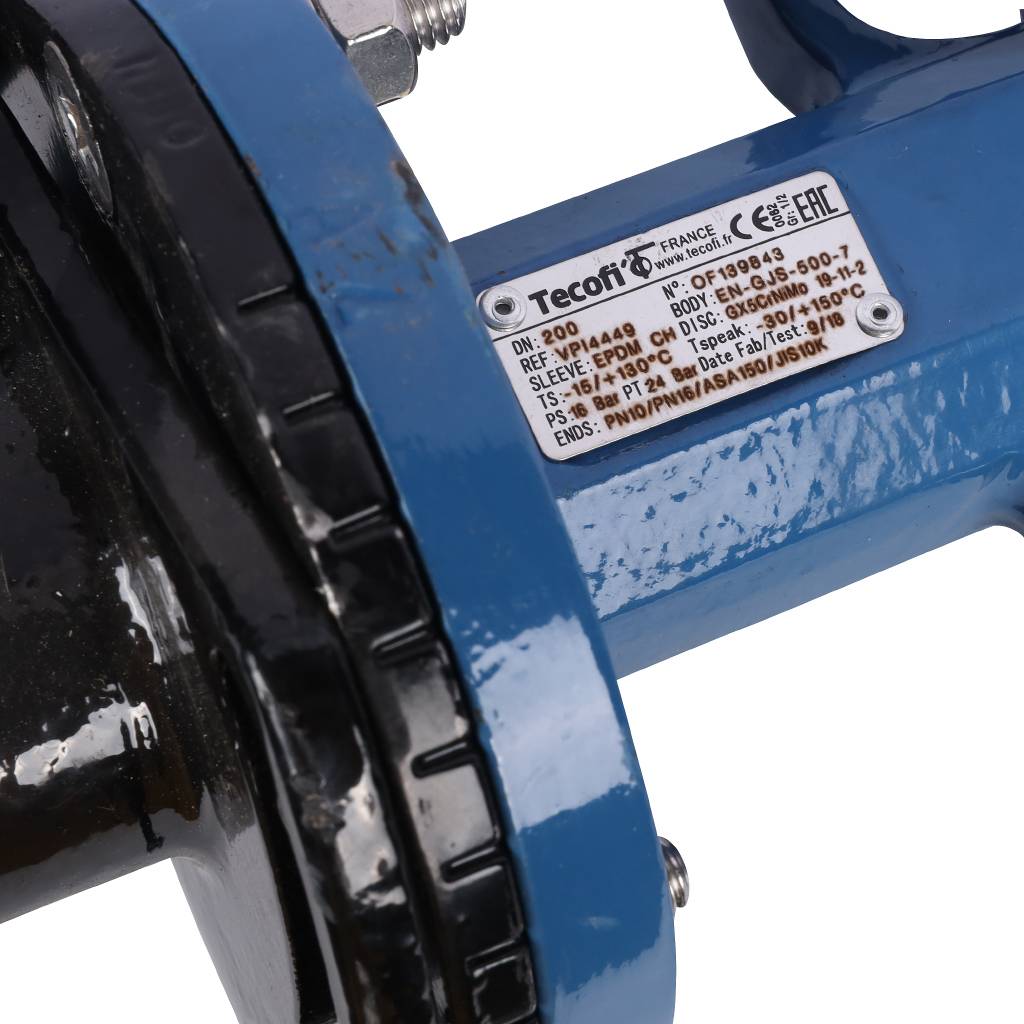 *VPI4449-02EP0200 Tecofi Затвор дисков.поворотный, корпус ковкий чугун, диск нж сталь VPI4449 Ду200 Ру16 EP, VPI4449-02EP0200
