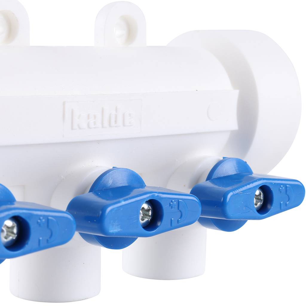 Коллектор с воздухоотводчиком и запорными кранами Kalde (3 выхода)