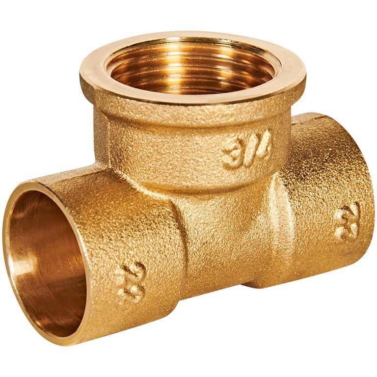 Тройник JINTIAN ВП-ВР-ВП 22x3/4x22 из латуни под пайку JT-141302234