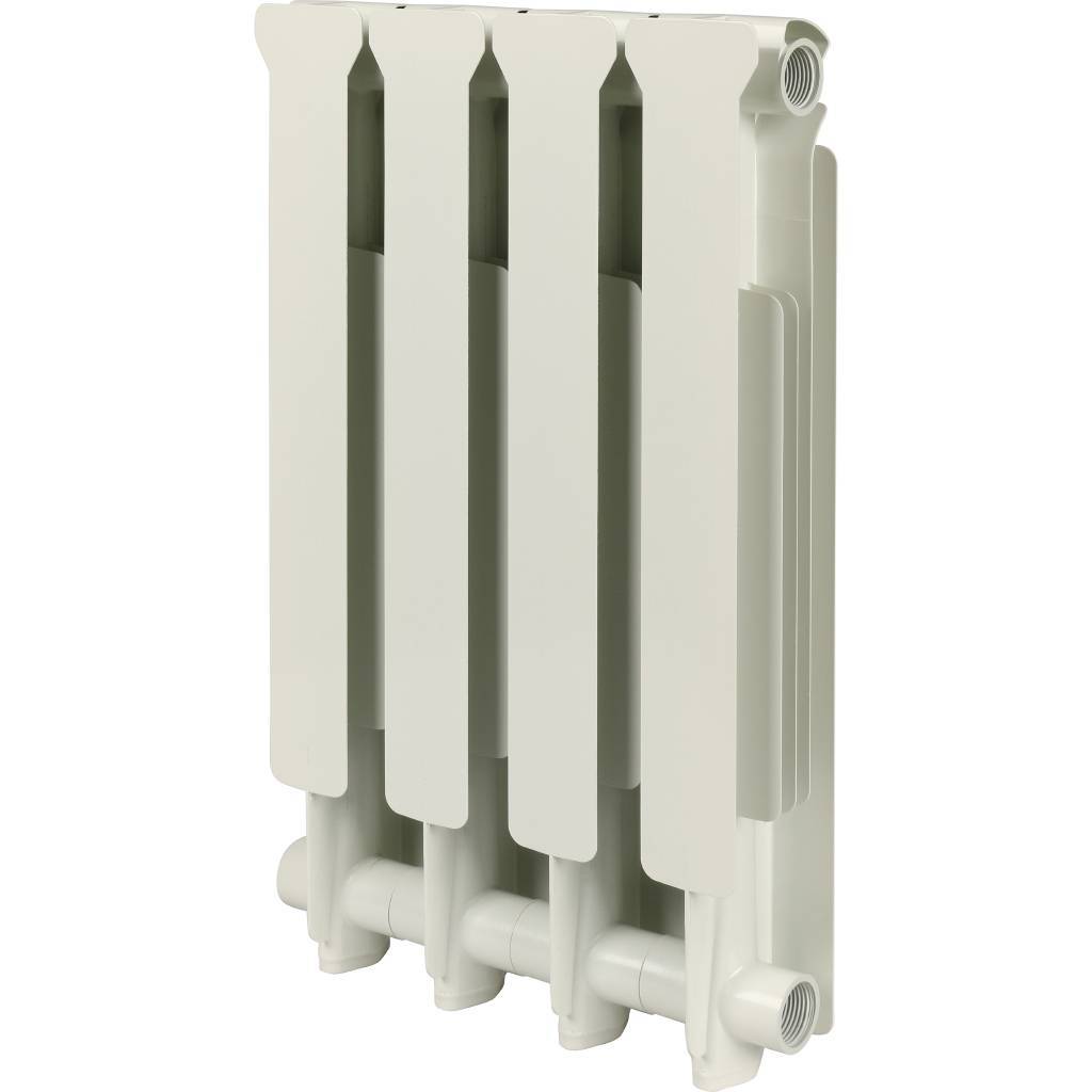 Распродажа: Радиатор алюминиевый STOUT Bravo 500 4 секции боковое подключение RAL9010, SRA-0110-050004