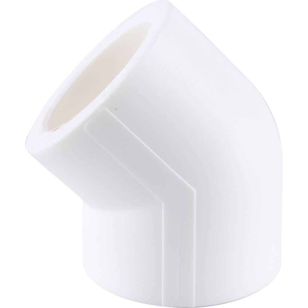 Угольник 45* Kalde d=32 для полипропиленовых труб под сварку (цвет белый), 3212-elb-320045