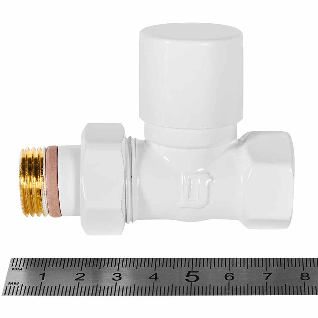 Клапан запорно-балансировочный STOUT Design белый, прямой 1/2, SVLD-0001-000015W