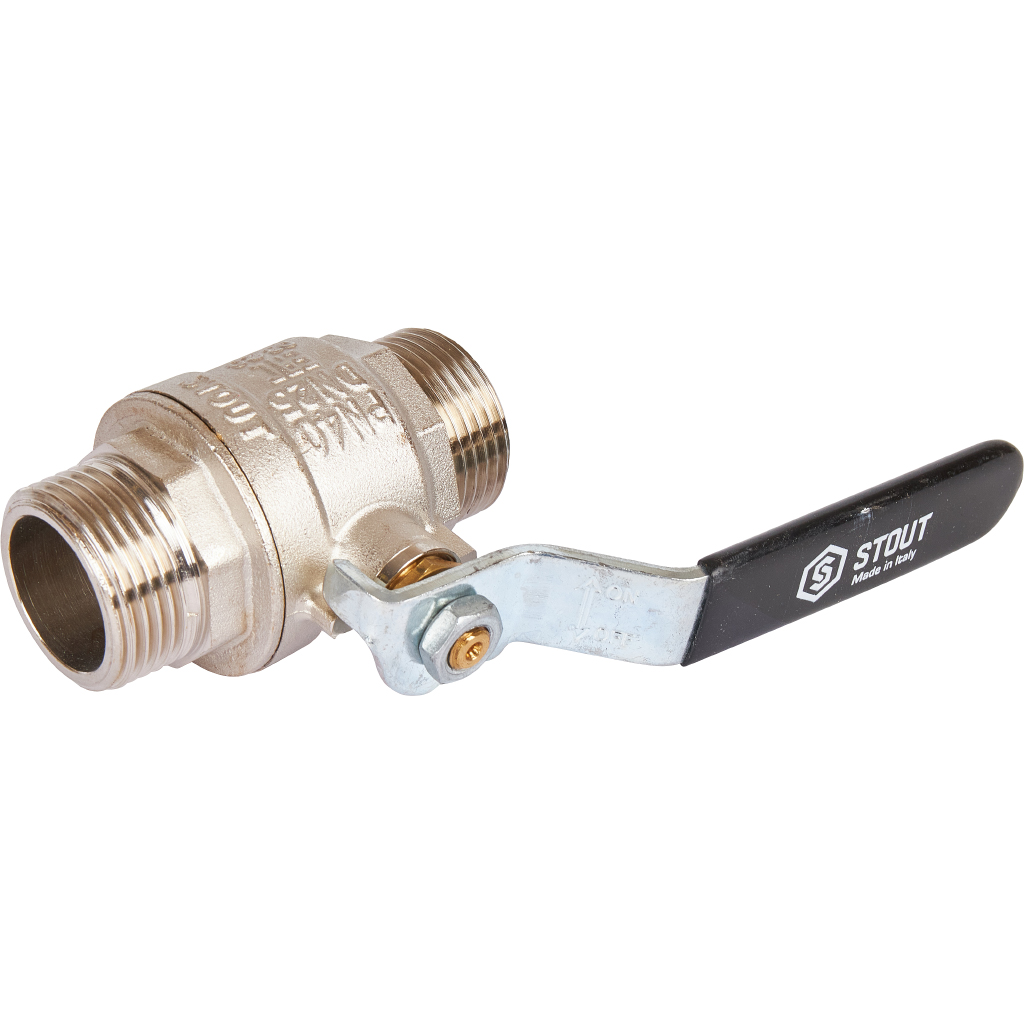 Кран шаровой STOUT полнопроходной, НР/НР, ручка рычаг 1, SVB-0005-000025
