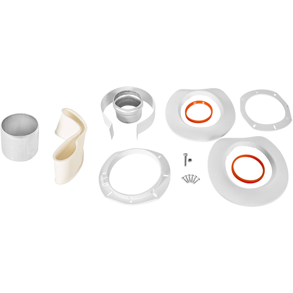 STOUT SCR-6010-250100 STOUT Адаптер подключения 90° УНИВЕРСАЛЬНЫЙ традиц. коакс. D60(м-м)/100(п-м) (хомут, фланец, втулка, адаптер) кроме Immergas, Navien D75/100 стар., SCR-6010-250100