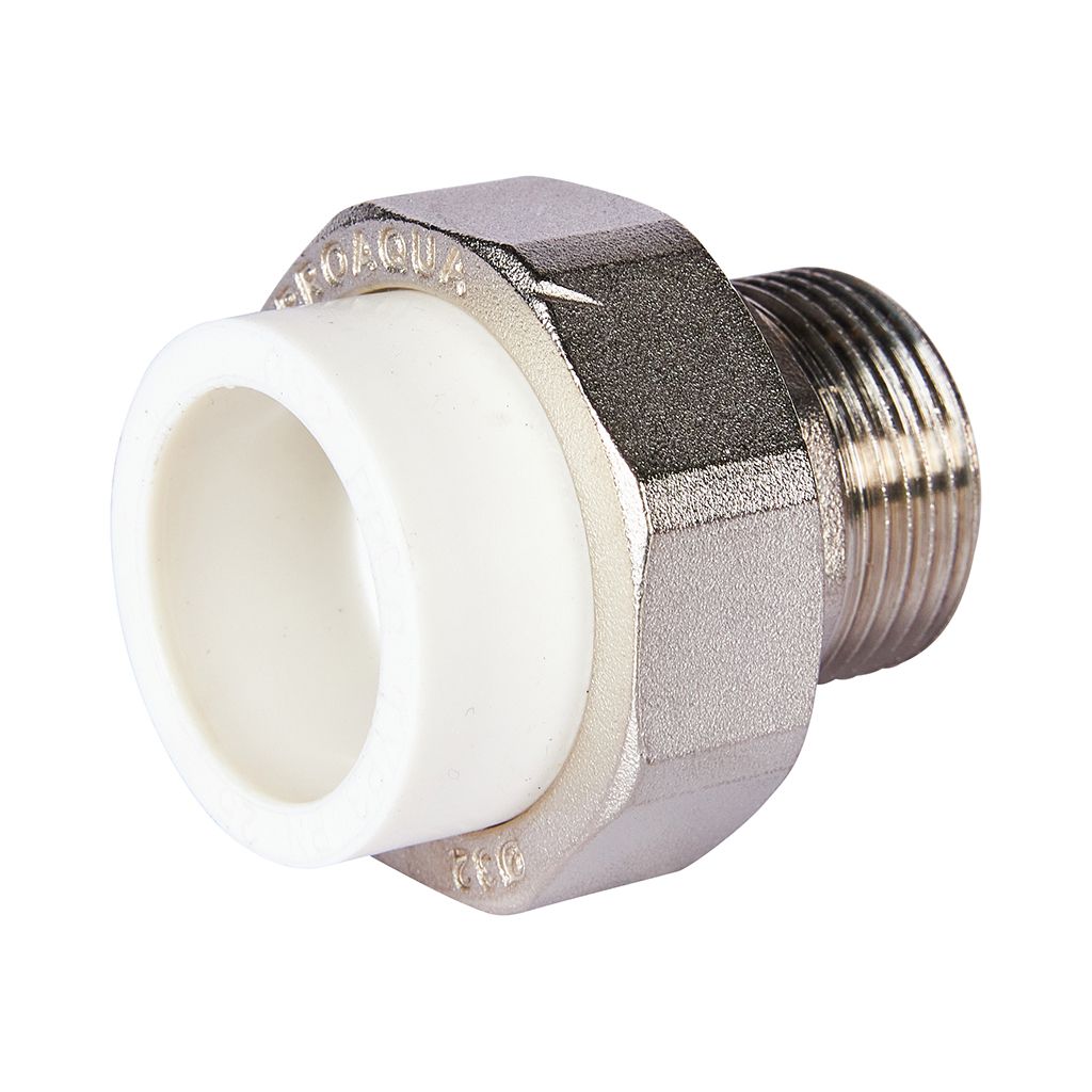 Муфта комбинированная Pro Aqua d=32-1 PP-R разъемная (американка) УСИЛЕННАЯ НР Белая, PA21018S