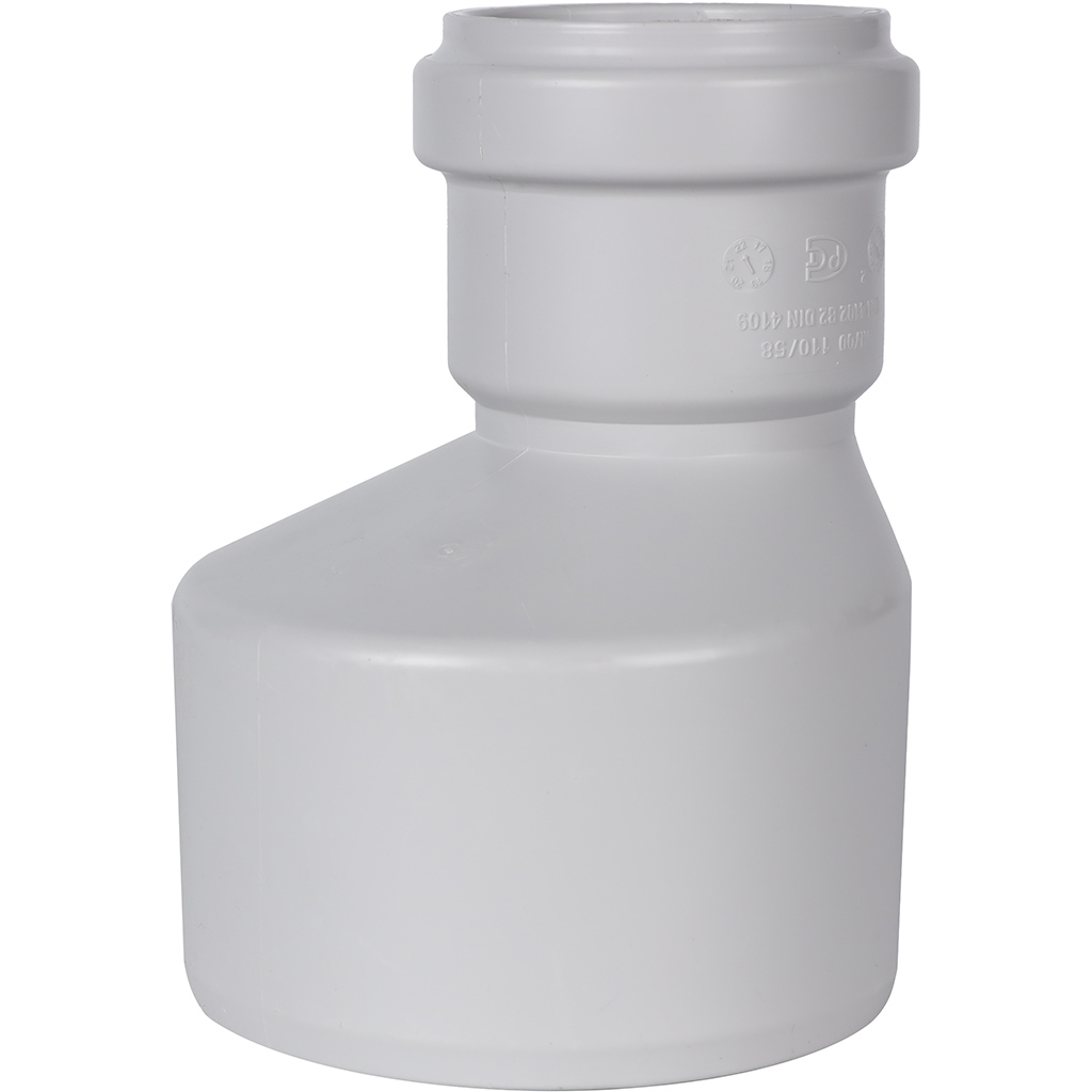 Переход эксцентрический канализационный бесшумный STOUT D110х58, SKB-0013-011058